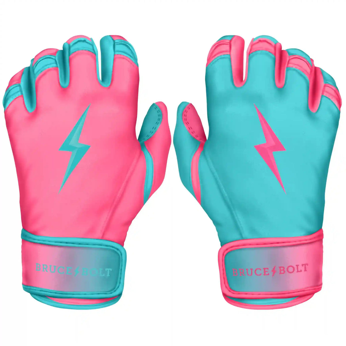 Personalized Max Clark Signature Series Short Cuff Batting Gloves - Pink/Teal Main image