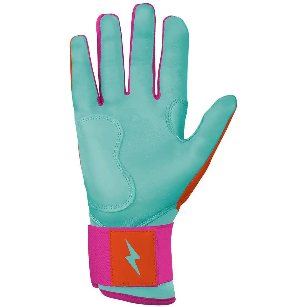 Fernando Tatis Jr. Signature Series Long Cuff Batting Gloves - Aqua/Orange Secondary image