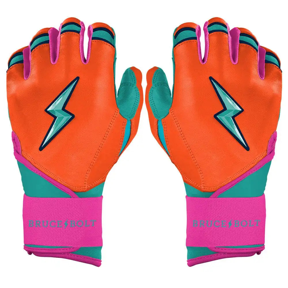 Fernando Tatis Jr. Signature Series Long Cuff Batting Gloves - Aqua/Orange Main image