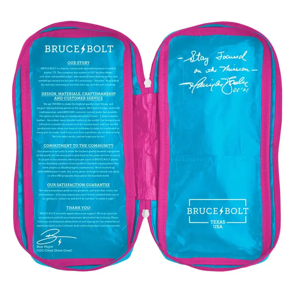 Harrison Bader Signature Series Short Cuff Batting Gloves - Blue/Pink