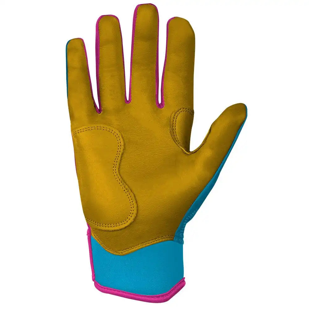 Harrison Bader Signature Series Short Cuff Batting Gloves - Blue/Pink Secondary image