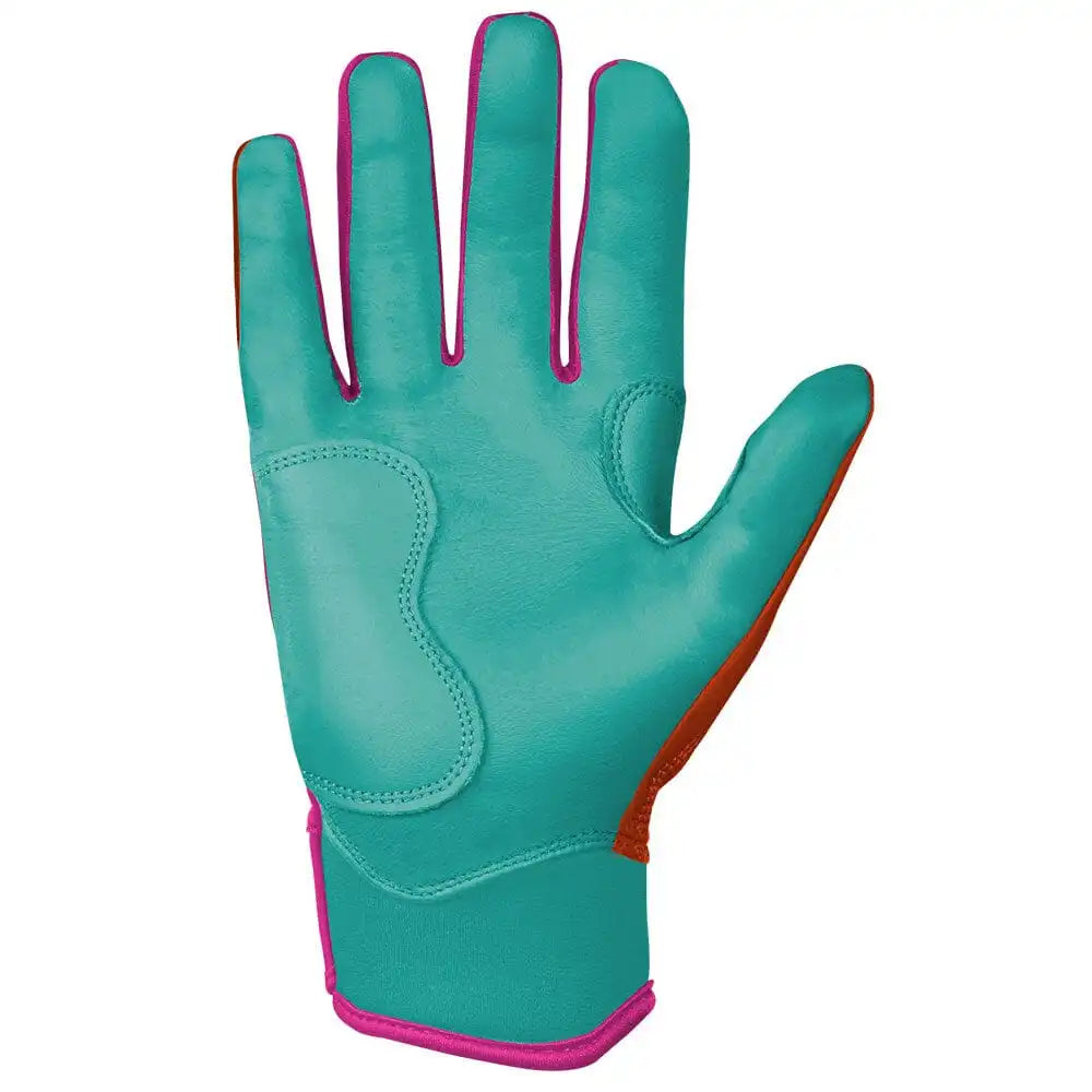 Fernando Tatis Jr. Signature Series Short Cuff Batting Gloves - Aqua/Orange Secondary image