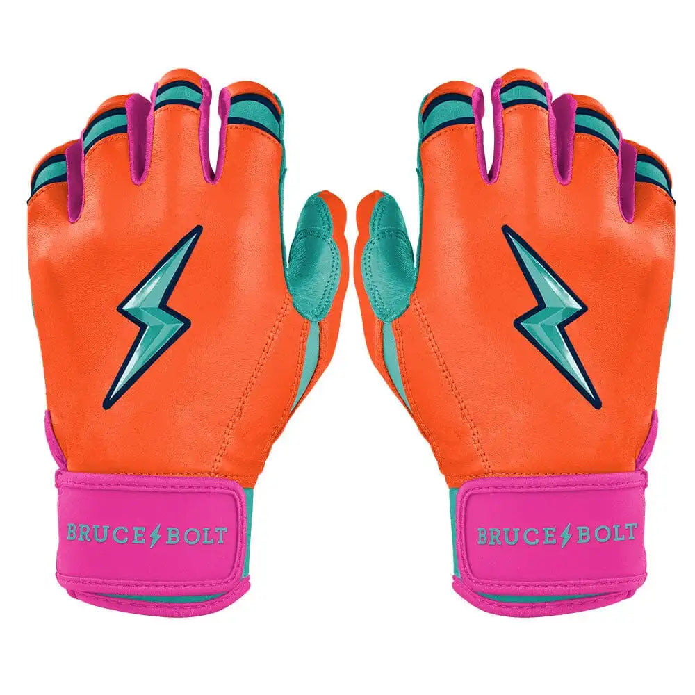 Fernando Tatis Jr. Signature Series Short Cuff Batting Gloves - Aqua/Orange Main image